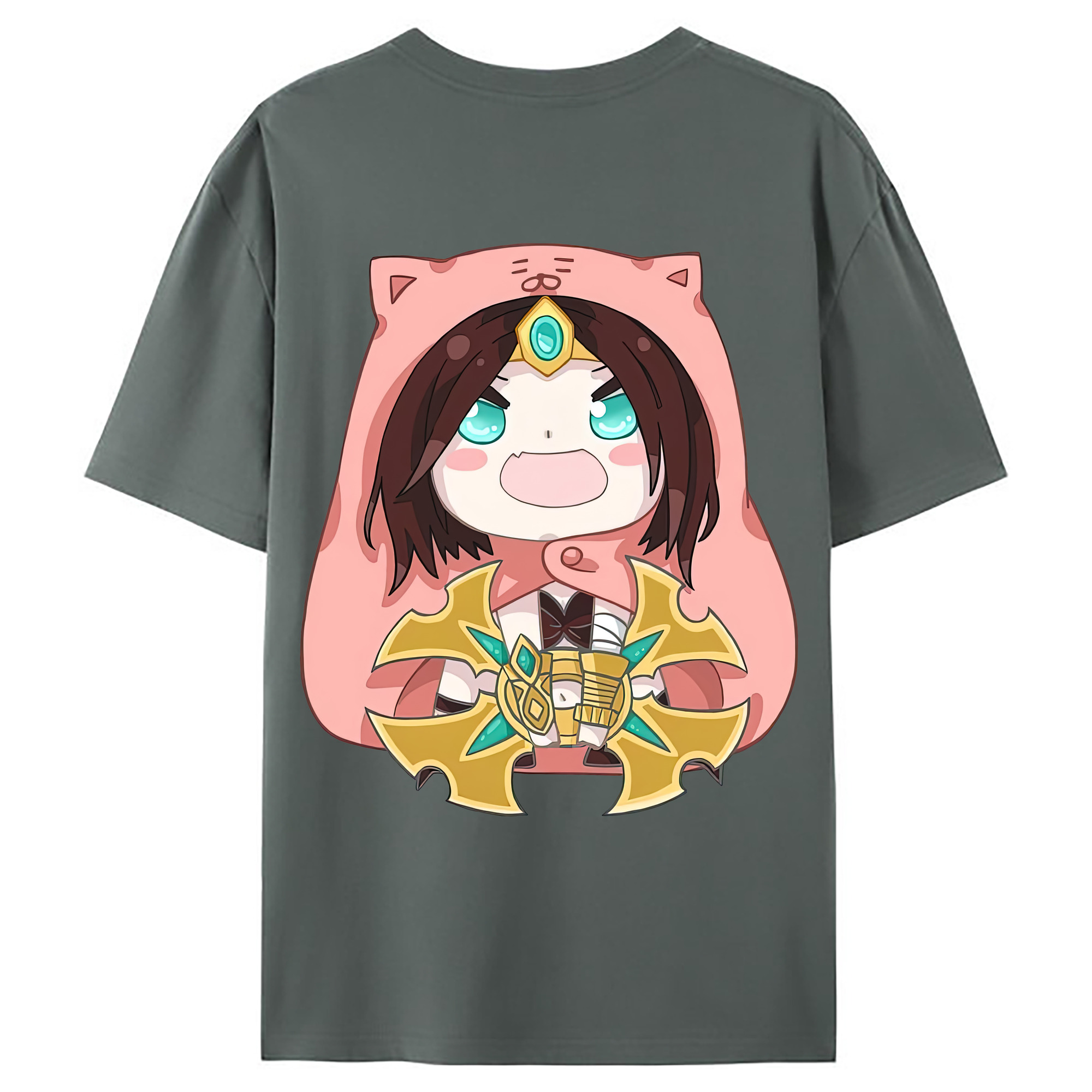 （画像用） リーグ・オブ・レジェンド League of Legends LOL 綿100％ メンズ半袖Tシャツ（バックプリント） 通気性